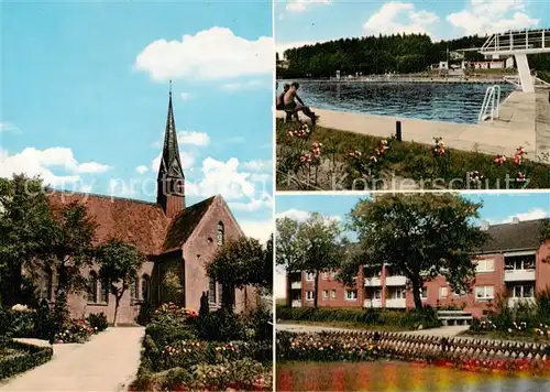 AK / Ansichtskarte  Wacken Kirche Freibad Mehrfamilienhaus Verlagsstempel Wacken
