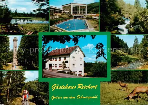 AK / Ansichtskarte 73859625 Aichelberg_Calw Gaestehaus Reichert Freibad Aussichtsturm Landschaft Schwarzwald Wild Wandern Aichelberg Calw