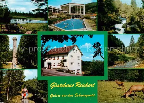 AK / Ansichtskarte  Aichelberg_Calw Gaestehaus Reichert Freibad Aussichtsturm Landschaft Schwarzwald Wild Wandern Aichelberg Calw