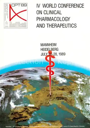 AK / Ansichtskarte 73859641 Mannheim CPT 89 IV World Conference on Clinical Pharmacology and Therapeutics
 Mannheim