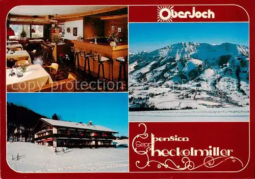 AK / Ansichtskarte 73859652 Oberjoch_Bad_Hindelang Pension Heckelmiller Gastraum Wintersportplatz Allgaeuer Alpen 