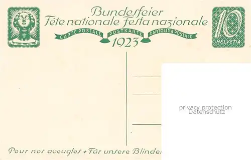 AK / Ansichtskarte  Bundesfeier_Schweiz a.G. Wolfsberg Zuerich Fuer unsere Blinden 