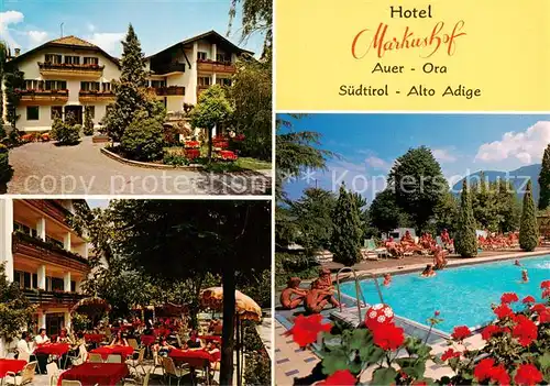 AK / Ansichtskarte  Auer_Ora_Suedtirol_IT Hotel Markushof Freiterrasse Schwimmbad 