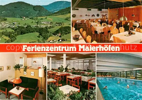 AK / Ansichtskarte  Maierhoefen_Allgaeu Panorama Ferienzentrum Maierhoefen Gastraeume Hallenbad Maierhoefen Allgaeu