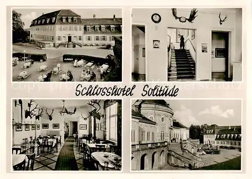 AK / Ansichtskarte  Stuttgart Schlosshotel Solitude Treppenaufgang Gaststube Stuttgart