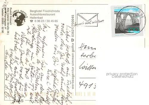 AK / Ansichtskarte  Friedrichroda Berghotel Friedrichroda Gastraum Hallenbad Friedrichroda