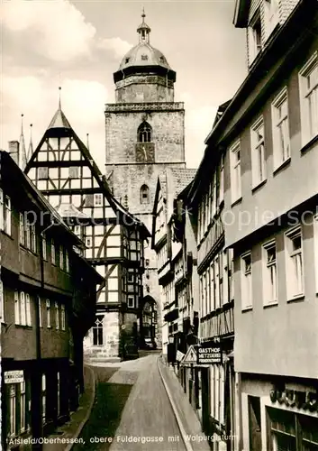 AK / Ansichtskarte  Alsfeld Obere Fuldergasse mit Walpurgisturm Alsfeld