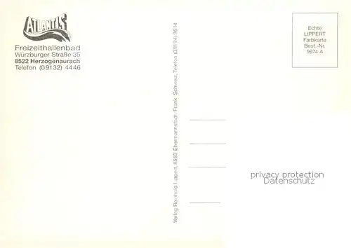 AK / Ansichtskarte  Herzogenaurach Freizeithallenbad Atlantis Herzogenaurach