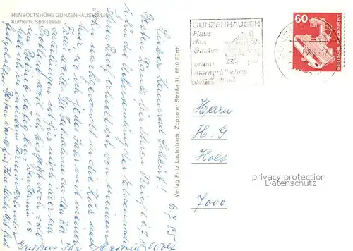 AK / Ansichtskarte  Gunzenhausen_Altmuehlsee Hensoltshoehe Kurheim Speisesaal Gunzenhausen Altmuehlsee