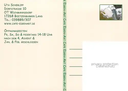 AK / Ansichtskarte  Boitzenburger_Land Cafe Eigen Art Patchwork Atelier Ferienwohnung Boitzenburger_Land