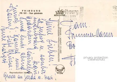 AK / Ansichtskarte  Fribourg__FR Vue generale 