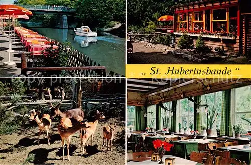 AK / Ansichtskarte  Berlin Cafe Restaurant St Hubertusbaude Terrasse Gastraum Wildgehege Berlin