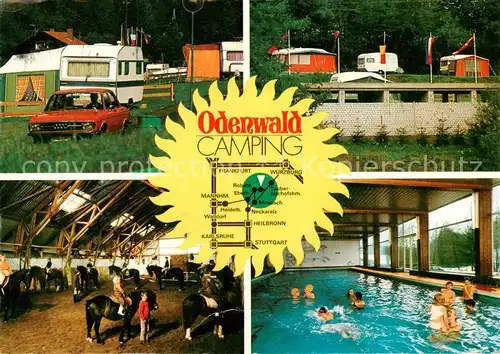 AK / Ansichtskarte  Krumbach_Odenwald Reithalle Hallenbad Odenwald Camping Krumbach Odenwald