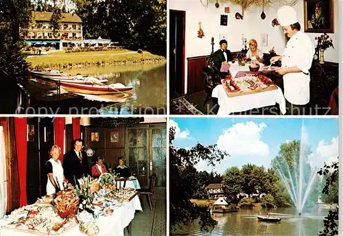 AK / Ansichtskarte  Bad_Duerrheim Hotel Salinensee Festtafel Gaststube Gondelteich FontÃÂ¤ne Bad_Duerrheim