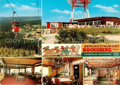 AK / Ansichtskarte  Hahnenklee-Bockswiese_Harz Bergrestraurant Bocksberg Gondelbahn Funkturm GastrÃÂ¤ume Bar Hahnenklee-Bockswiese