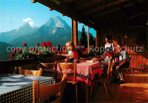 AK / Ansichtskarte 73859861 Berchtesgaden BerggaststÃÂ¤tte SÃÂ¶ldenkÃÂ¶pfl Terrasse Berchtesgaden