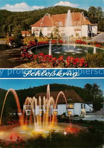 AK / Ansichtskarte 73859869 Heidelbeck_Kalletal_NRW Gast und Pensionshaus Schlosskrug Springbrunnen 