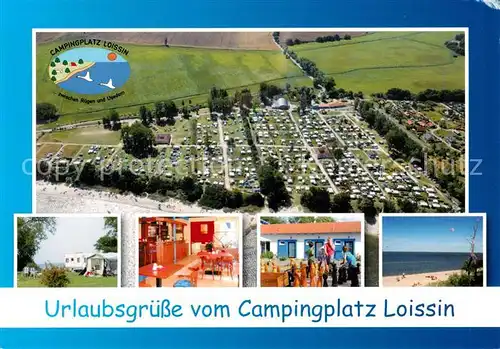 AK / Ansichtskarte 73859875 Loissin_Pommern Campingplatz Loissin Fliegeraufnahme Restaurant Strand Loissin Pommern
