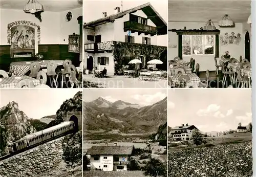 AK / Ansichtskarte  Brannenburg Berggasthof und Pension St Margarethe Gaststube Terrasse Tunnel Panorama Brannenburg