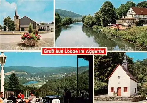 AK / Ansichtskarte 73859894 Loope Kirche Panorama Kapelle Aggerpartie Loope