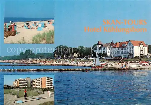 AK / Ansichtskarte 73859898 Kuehlungsborn_Ostseebad Skan Tours Hotel Strand Minigolfanlage Kuehlungsborn_Ostseebad