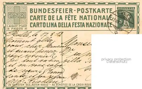 AK / Ansichtskarte 73859909 Bundesfeier_Schweiz H.B.Wieland Oraph anstalt J.E. Wolfenberger Zuerich 