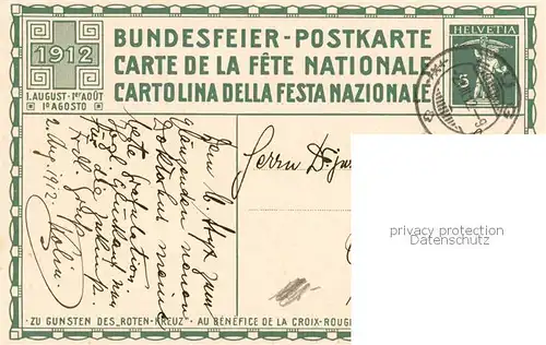 AK / Ansichtskarte  Bundesfeier_Schweiz H.B.Wieland Oraph anstalt J.E. Wolfenberger Zuerich 