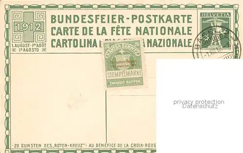 AK / Ansichtskarte  Bundesfeier_Schweiz B.J. Roten Kreuz 