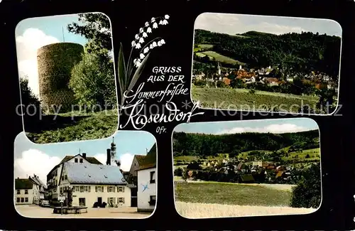 AK / Ansichtskarte  Kasendorf_Oberfranken Runder Turm Rathaus Panorama Kasendorf Oberfranken