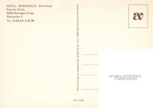 AK / Ansichtskarte  Kripp_Bad Hotel Rheingold Ahrmuende Kripp_Bad