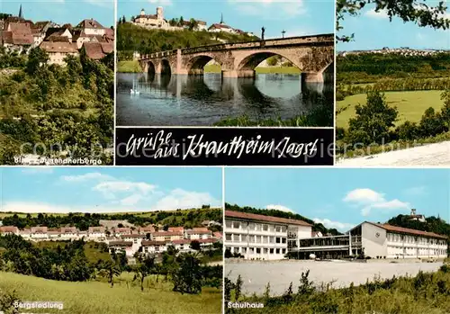 AK / Ansichtskarte  Krautheim_Jagst Jugendherberge Bruecke Bergsiedlung Schulhaus Krautheim_Jagst