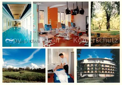 AK / Ansichtskarte  Klink_Waren Mueritz Klinik Hallenbad Behandlungsraum Panorama Massagen Klink Waren