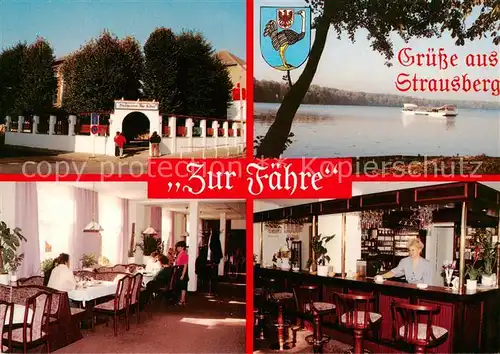 AK / Ansichtskarte  Strausberg_Brandenburg Restaurant und Biergarten Zur Faehre Eispavillon Gastraum Bar Strausberg Brandenburg