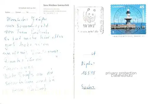 AK / Ansichtskarte 73860026 Sommerfeld_Kremmen Hellmuth Ulrici Kliniken Details Sommerfeld Kremmen