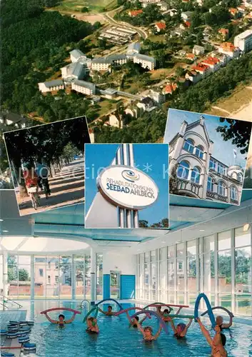 AK / Ansichtskarte  Ahlbeck_Ostseebad Fliegeraufnahme Allee Rehaklinik Seebad Ahlbeck Hallenbad Ahlbeck_Ostseebad