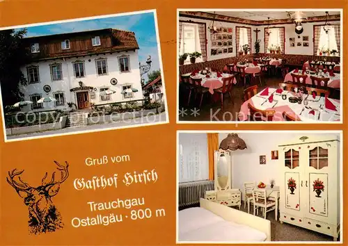 AK / Ansichtskarte 73860058 Trauchgau Gasthof Hirsch Gastraum Zimmer Trauchgau