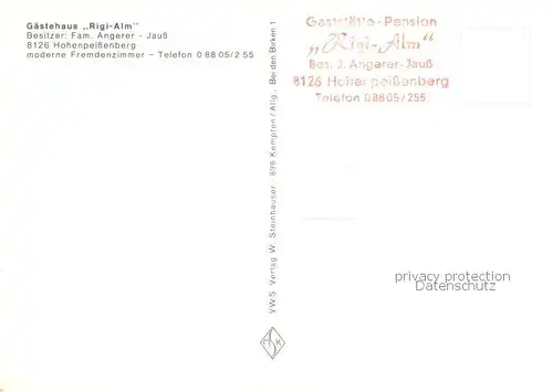 AK / Ansichtskarte  Hohenpeissenberg Gaestehaus Rigi_Alm Zimmer Hohenpeissenberg