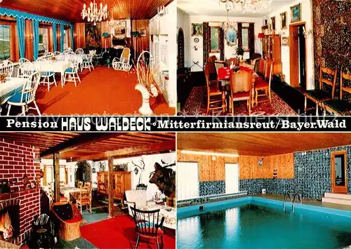 AK / Ansichtskarte  Mitterfirmiansreut_Philippsreut Pension Haus Waldeck Gastraeume Hallenbad 