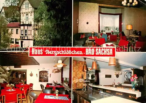 AK / Ansichtskarte 73860098 Bad_Sachsa_Harz Haus Bergschloesschen Gastraeume Theke Bad_Sachsa_Harz