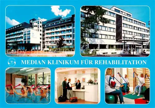 AK / Ansichtskarte 73860100 Bad_Oeynhausen Median Klinikum fuer Rehabilitation Hallenbad Rezeption Gymnastikraum Bad_Oeynhausen