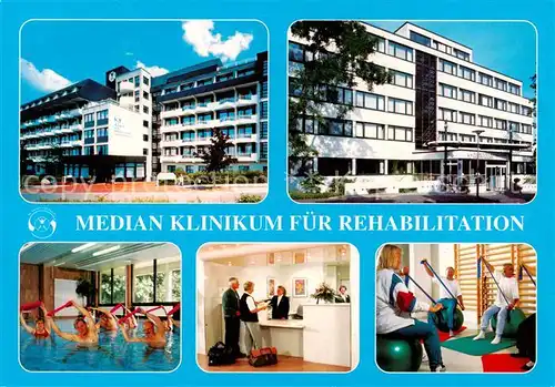 AK / Ansichtskarte  Bad_Oeynhausen Median Klinikum fuer Rehabilitation Hallenbad Rezeption Gymnastikraum Bad_Oeynhausen