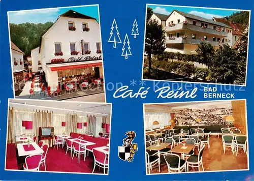 AK / Ansichtskarte 73860101 Bad_Berneck Cafe Reinl Kaffeegarten Haus Sonnenschein Hotel garni Gastraeume Bad_Berneck