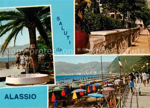 AK / Ansichtskarte 73860122 Alassio_Liguria_IT Promenade Strand 