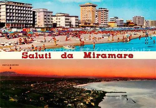 AK / Ansichtskarte  Miramare_di_Rimini_IT  Strandpartien Panorama 