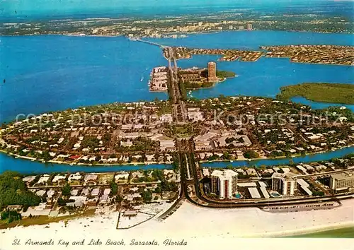 AK / Ansichtskarte 73860127 Sarasota_Florida_USA St Armands Key and Lido Beach Fliegeraufnahme 