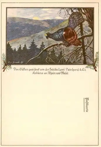 AK / Ansichtskarte  Celle__Niedersachsen Landschaftspanorama mit Auerhahn Kuenstlerkarte Sektkellerei Deinhard und Co. 