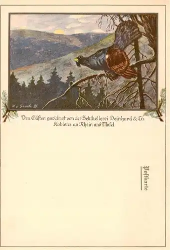 AK / Ansichtskarte  Celle__Niedersachsen Landschaftspanorama mit Auerhahn Kuenstlerkarte Sektkellerei Deinhard und Co. 