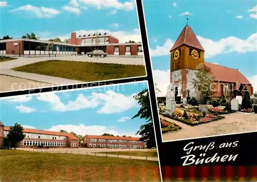 AK / Ansichtskarte 73860171 Buechen_Lauenburg Teilansichten Schule Kirche Friedhof Buechen_Lauenburg