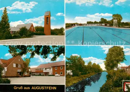 AK / Ansichtskarte  Augustfehn Teilansichten Freibad Partie am Fluss Augustfehn