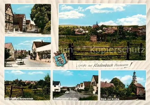 AK / Ansichtskarte  Rodenbach_Buedingen Strassenpartien Panorama Blick zur Kirche Rodenbach Buedingen